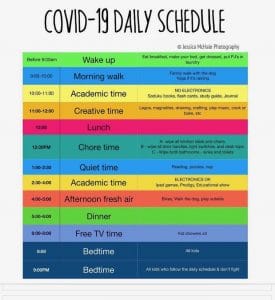 COVID-19 Daily Schedule Credit; Neuropsychology & Education Services for Children & Adolescents, nesca-newton.com