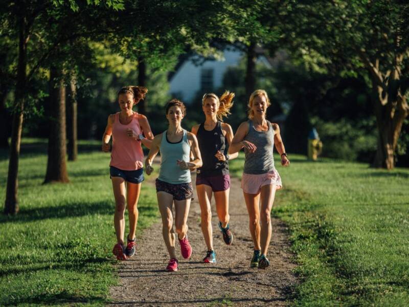 A group of women running