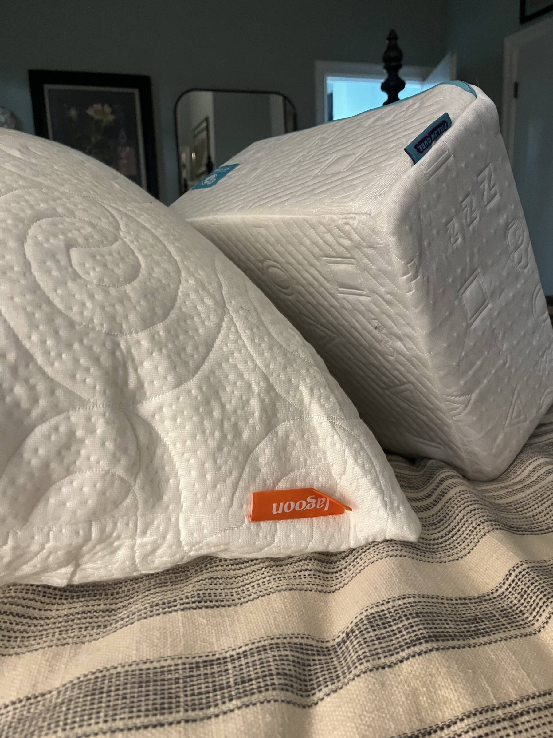 Pillow Review Lagoon Sleep Pillow vs. Pillow Cube Review The Mother