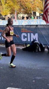 Whitney approaching the CIM finish line