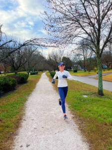 Whitney Heins running in cold weather