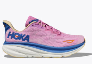 Hoka Clifton in pink and purple