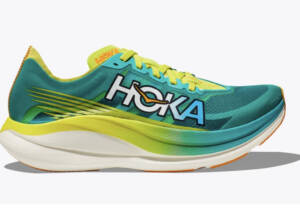 Hoka Rocket 2x in green and yellow